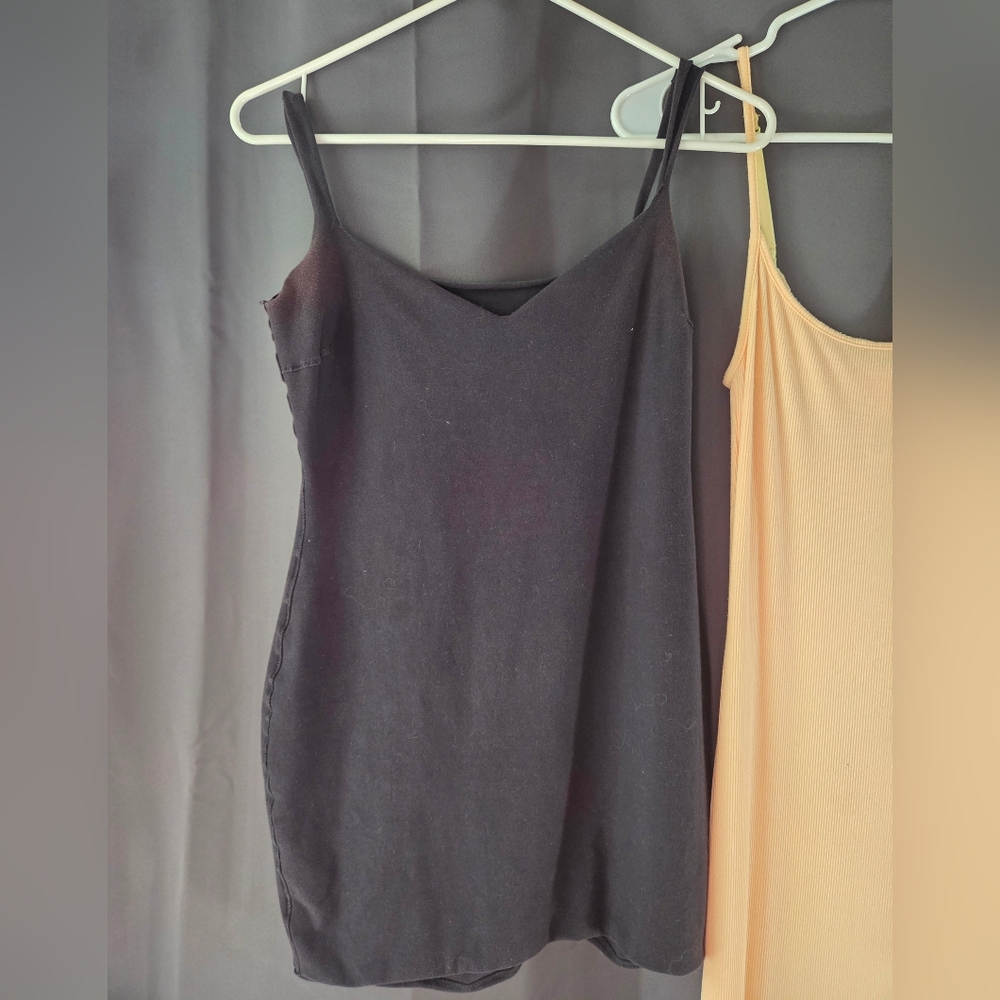 SKIMS RAW EDGE SLIT FRONT MINI DRESS MEDIUM